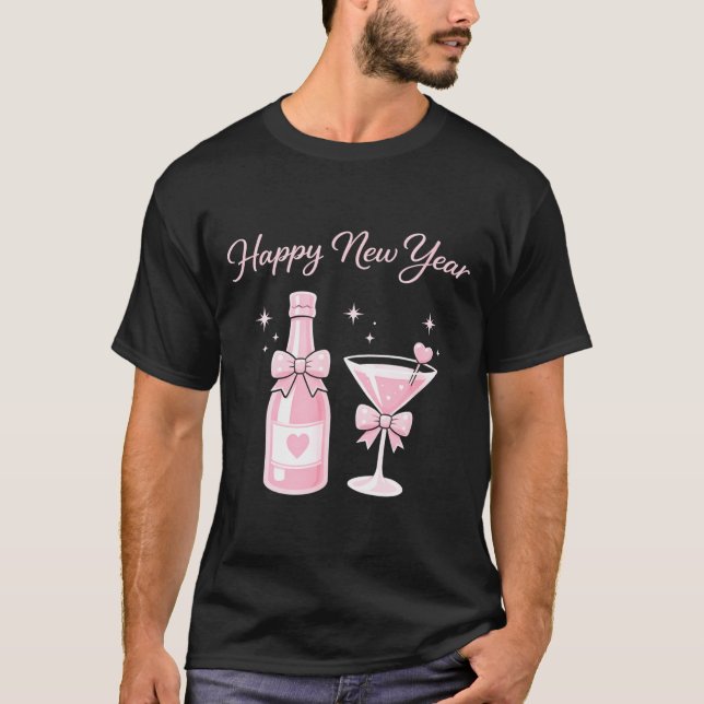 Camiseta Champagne Swea Martini Coquette Happy New Year Par (Frente)