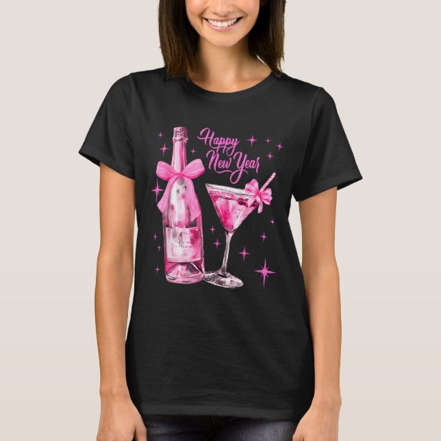 Camiseta Champagne Swea Martini Coquette Happy New Year Par (Frente)