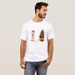 Camiseta Champanhe Cockapoo Cachorro de Natal Engraçado com