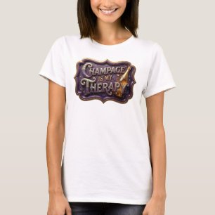 Camiseta CHAMPANHE COLORIDA MODERNA É MINHA TERAPIA v2