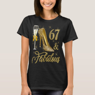 Camiseta Champanhe de 67 e fabuloso 67 anos de 67 anos de i