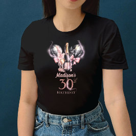 Camiseta Champanhe Preto-Rosa aniversário de 30 anos de Lux