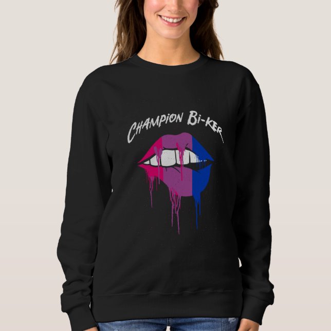 Camiseta Champion Biker Bisexual LGBTQ Bi Pride Biking (Frente)