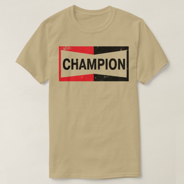 Camiseta Champion Spark Plug Vintage - Sinal de Garagem (Frente do Design)