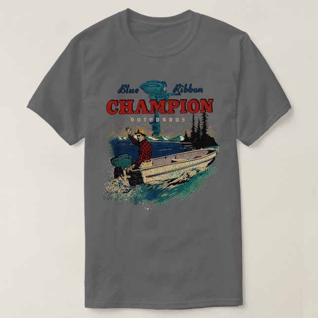 Camiseta Champion vintage Outboard Motors USA (Frente do Design)