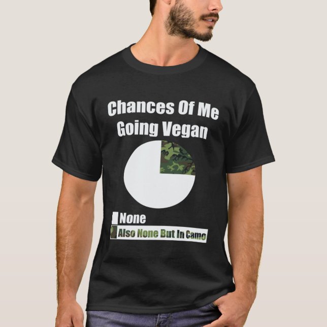 Camiseta Chances De Caçadores De Eu Ir Caçar Vegano 1 (Frente)
