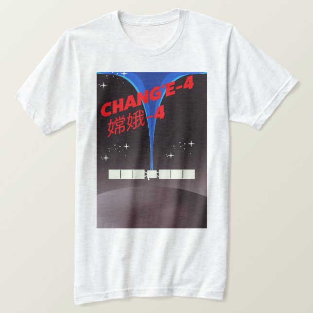 Camiseta Chang'e-4 arte espacial da China. (Frente do Design)