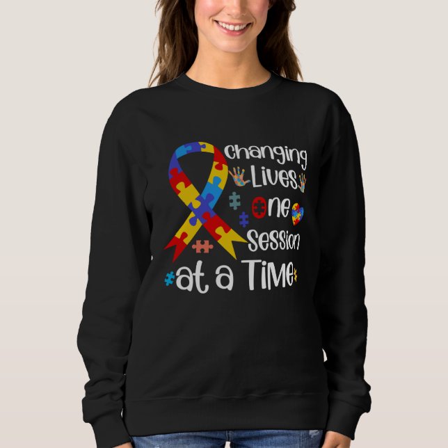 Camiseta Changing Lives One Session At A Time ABA SPED Ther (Frente)