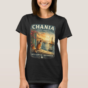 Camiseta Chania Grécia amante de gatos vintage viagem porto