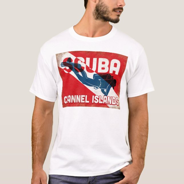 Camiseta Channel Islands Scuba Diver - Blue Retro (Frente)