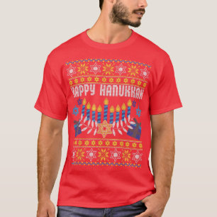 Camiseta Chanukah Oferece Feliz Hanukkah Menor de Natal Fei