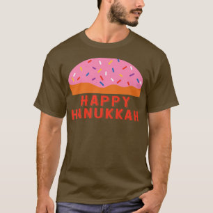 Camiseta Chanukah Sufganiyah dizendo feliz Hanukkah judeu H
