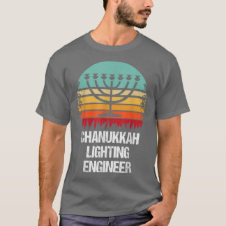 Camiseta Chanukkah Lighting Engenheiro judeu Hanukkah