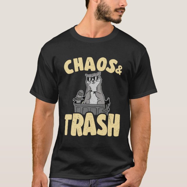 Camiseta Chaos & Trash Garbage Panda Funny Raccoon 1 (Frente)