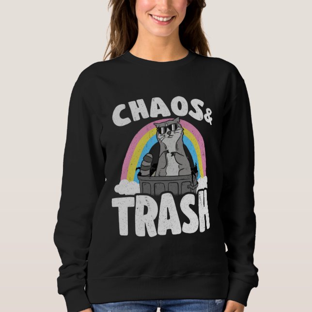 Camiseta Chaos & Trash Garbage Panda Rainbow Raccoon (Frente)