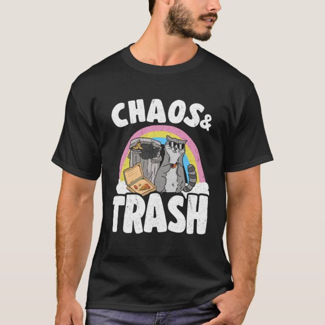 Camiseta Chaos & Trash Garbage Panda Rainbow Raccoon 1 (Frente)