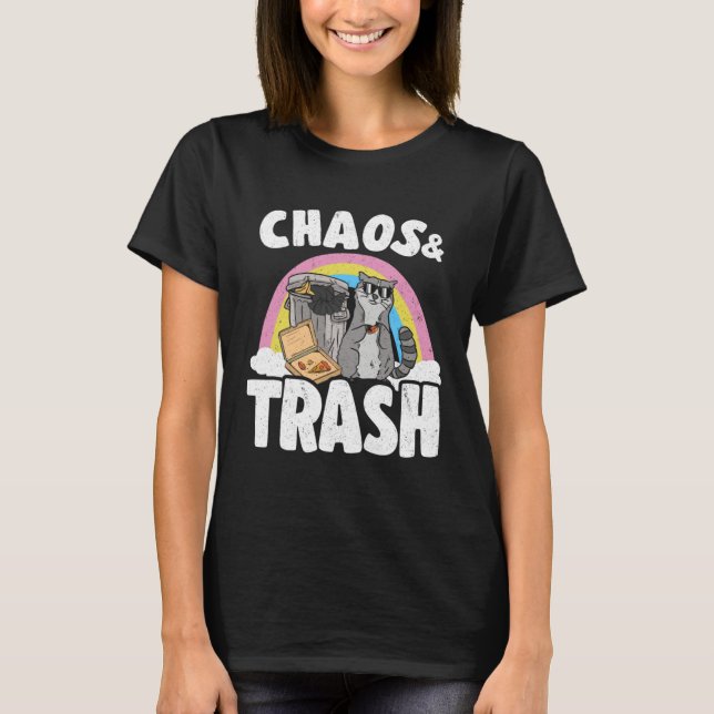 Camiseta Chaos & Trash Garbage Panda Rainbow Raccoon 1 (Frente)