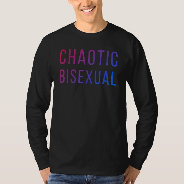 Camiseta Chaotic Bisexual Rainbow Bi Pride Flag LGBT Pride  (Frente)