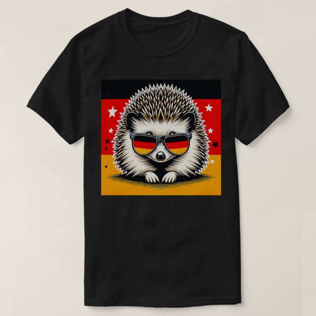 Camiseta Chapéu Branco Com Belo Cachorro Com Óculos Solares (Frente do Design)