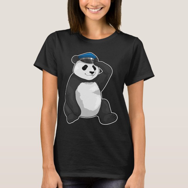 Camiseta Chapéu da Polícia de Panda (Frente)