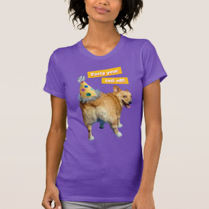 Camiseta Chapéu de Aniversário Bumbum de Corgi