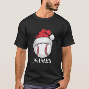 Camiseta Chapéu de Basebol de Natal Personalizado com Nome