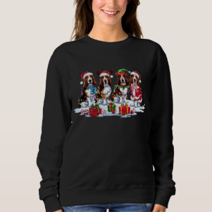 Camiseta Chapéu de Basset Santa que chifre a luz de Natal