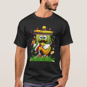 Camiseta Chapéu de Bola de Tênis Mexicano Guitarra Cinco De
