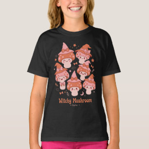 Camiseta Chapéu de Bruxa Boho Cute Cogumelo Arco Outono Art