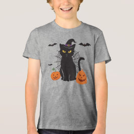 Camiseta Chapéu de Bruxa de Gato Negro