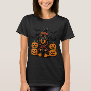 Camiseta Chapéu de Bruxa de Halloween para Cachorro Dachshu
