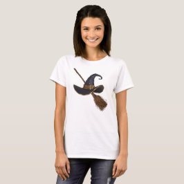 Camiseta Chapéu de Bruxa e Broomstick