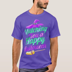 Camiseta Chapéu De Bruxa E Vassoura Desejando Te Ver Um Fel