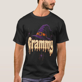 Camiseta Chapéu de Bruxa Halloween Grammy Vovó Aranha Cavei