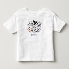 Camiseta Chapéu de Bruxa Personalizado Little Miss Trick or