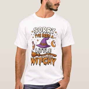 Camiseta Chapéu de Bruxa pouco Bruxa Halloween Vassoura Poç