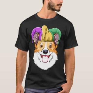 Camiseta Chapéu de Carnaval Corgi Mardi Gras Corgi