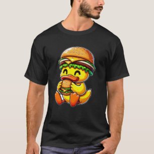 Camiseta Chapéu de cheeseburger rápido de comida de pato en