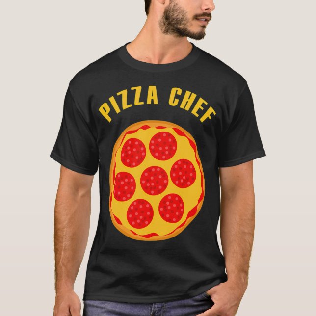 Camiseta Chapéu de chef de pizza engraçado (Frente)