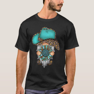 Camiseta Chapéu de Cowboy Anão do Texas Ocidental Turquesa 