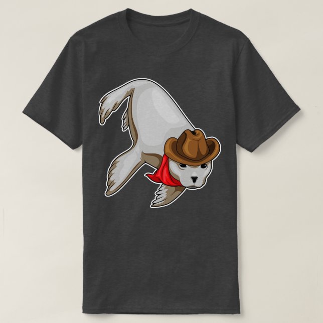 Camiseta Chapéu de Cowboy Foca (Frente do Design)