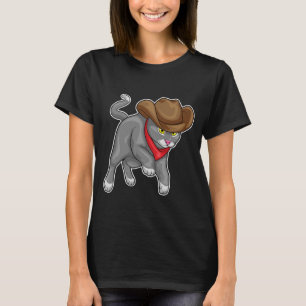 Camiseta Chapéu de Cowboy Gato