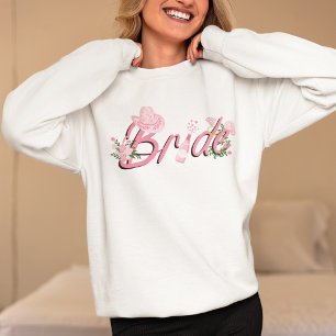 Camiseta Chapéu de Cowboy Rosa Com Flores Noiva