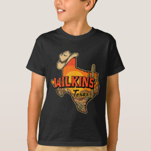 Camiseta Chapéu de Cowboy Vintage Wilkins Texas Cacto do De