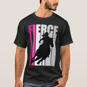 Camiseta Chapéu de Cowgirl Feroz de Corrida de Barril Tema