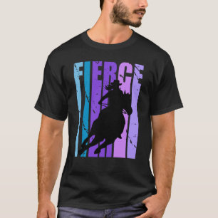 Camiseta Chapéu de Cowgirl Feroz de Corrida de Barril Tema