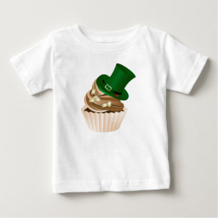 Camiseta Chapéu de Dia de São Patrício Cupcake Branco