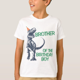 Camiseta Chapéu de Festa de Dinossauro T-Rex Irmão do Menin