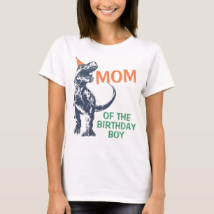 Camiseta Chapéu de Festa de Dinossauro T-Rex Mãe do Menino