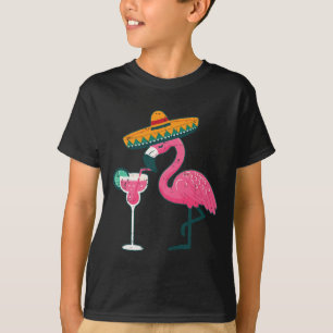 Camiseta Chapéu de Flamingo Mexicano Cinco De Mayo Festa Mu